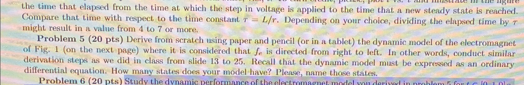  Problem 5(20 pts) Derive from scratch using paper and pencil (or