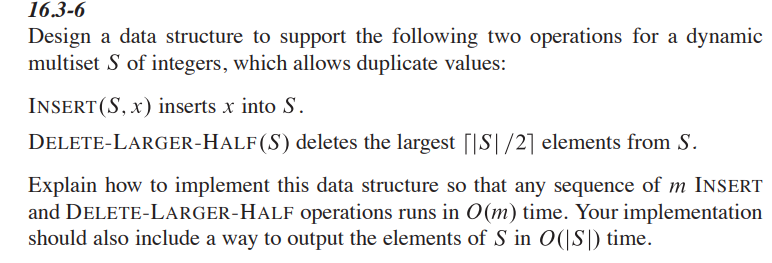 Design a data structure to support the following two operations for a