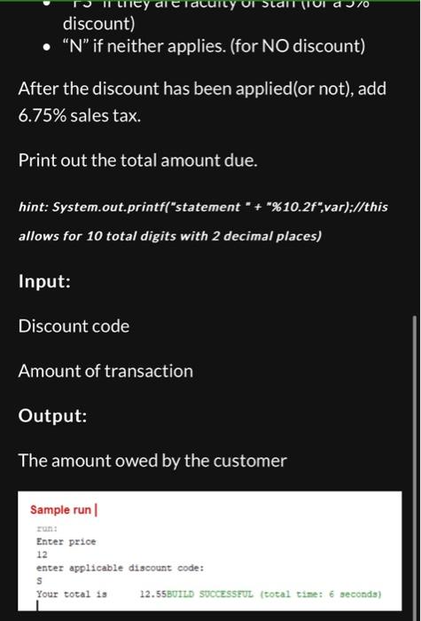 for the amount of a single item that is being purchased. It