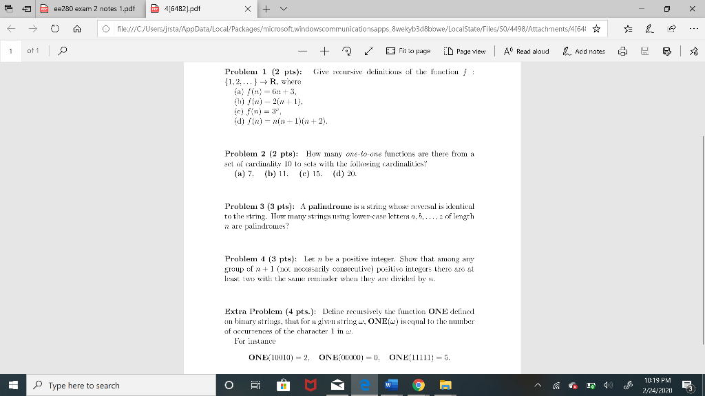 322 HW3.pdf + V - x 0 0 file:///C:/Users/jrsta/AppData/Local/Packages/microsoft windowscommunicationsapps_8wekyb3d8bbwe/LocalState/Files/50/4498/Attachments/4[64! * '