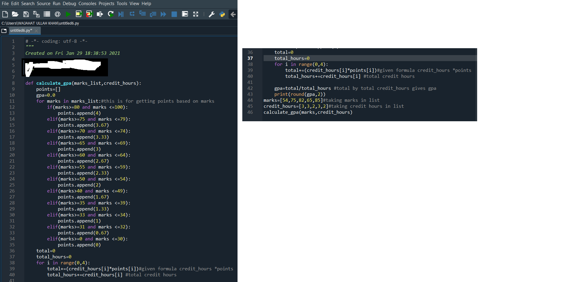  For the following Python code make Program flow diagram . def