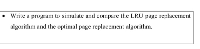  In c for Linux please Write a program to simulate and