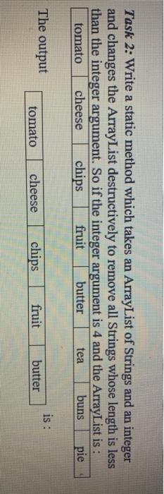 with very simple java code Task 2: Write a static method which