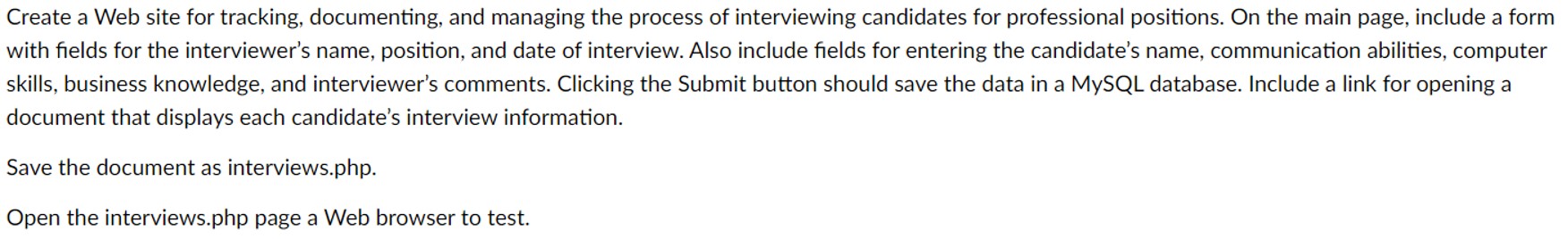  Create a Web site for tracking, documenting, and managing the process