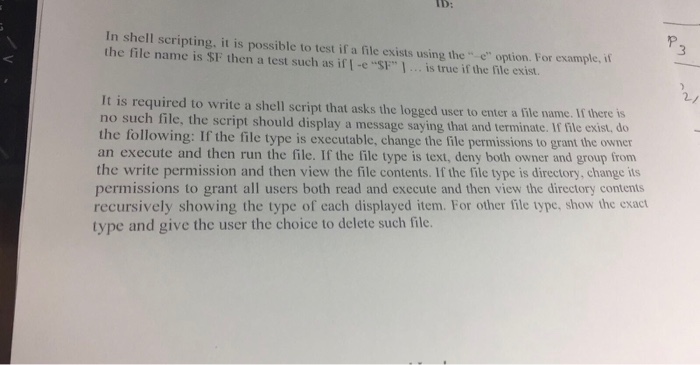  In shell scripting, it is possible to test if a file