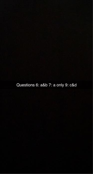  Questions 6: a&b 7: only 9: c&d mg method: int puzzle(int