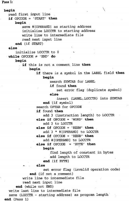 Modify the algorithm below to handle multiple program blocks. Pass 1: begin