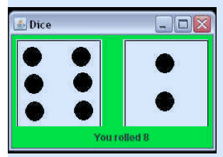 Java Question Problem description Create a JPanel called DicePanel. A DicePanel displays