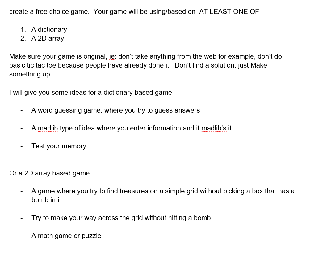 make me a simple game for beginner level with Python. Thanks~ create