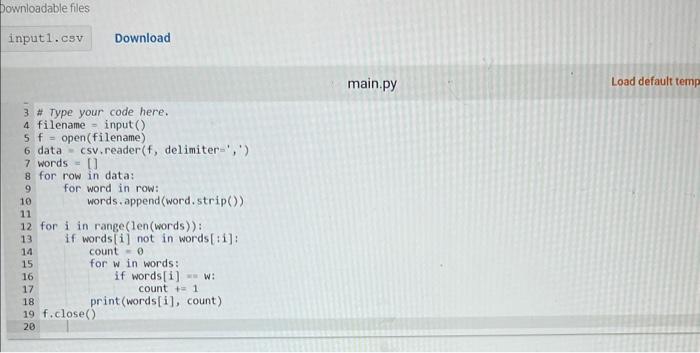 in the name of an input file and then reads the file