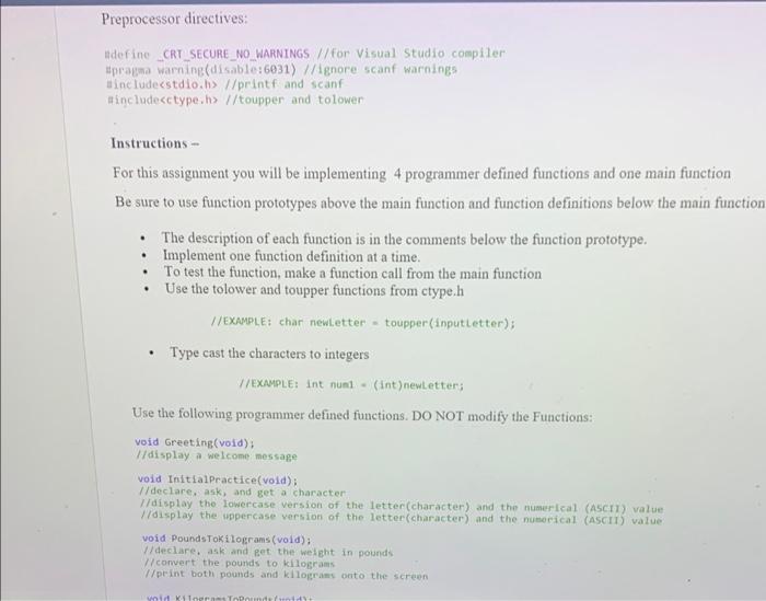  Preprocessor directives: Adefine CRT_SECURE_NO_WARNINGS // for Visual Studio compiler ragma warning(disable:6e31)