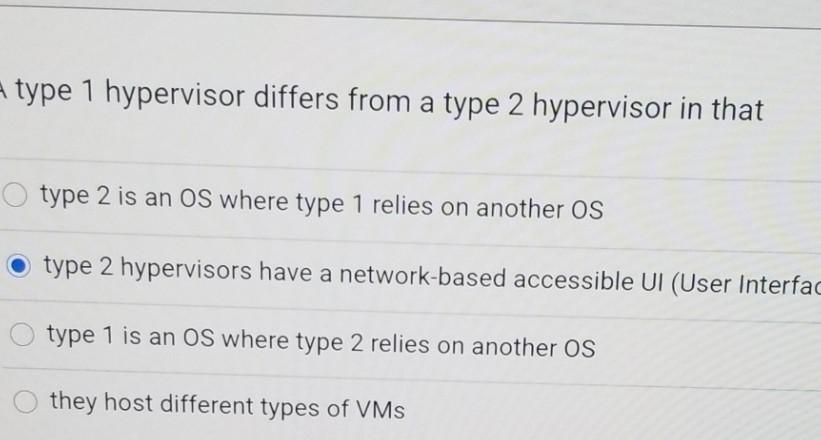  can i get some help please type 1 hypervisor differs from