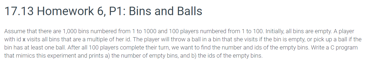 Please use C language to solve this problem thank you. 17.13 Homework