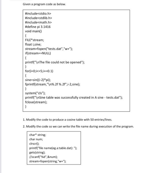  Given a program code as below. #include #include #include #define pi