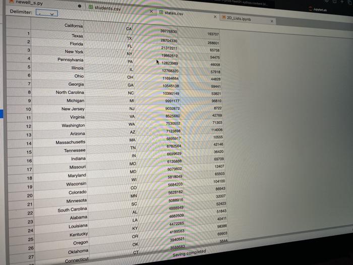 the next 4 questions. Write a function called Total Population that takes