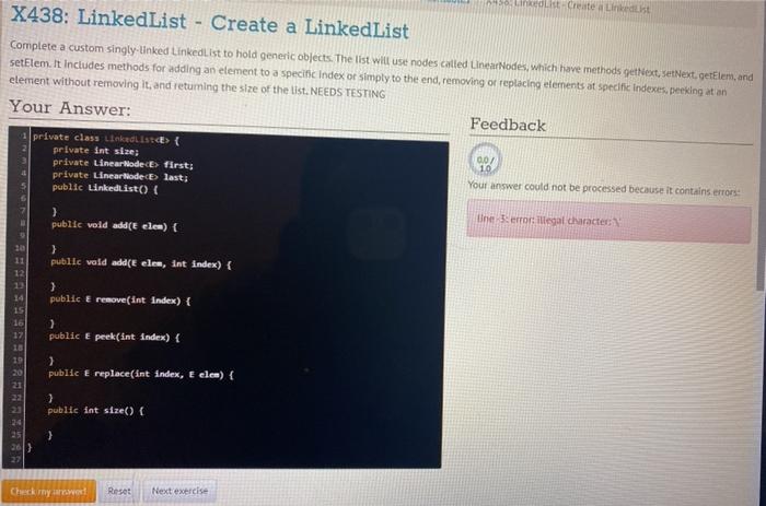  450 Lt. Create a Linkit X438: LinkedList - Create a LinkedList