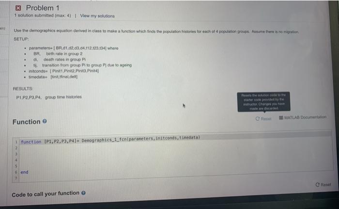  X Problem 1 1 solution submitted (max 4) | View my