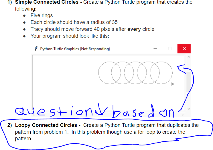 Python Tracy Turtle Circles for loop. This is 2nd part of Simple