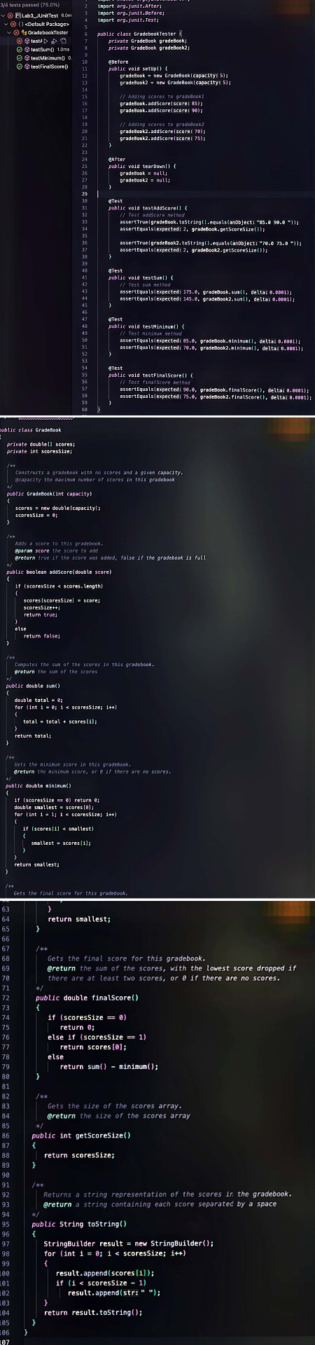  Why am I getting an assertion error in the testAddScore method?