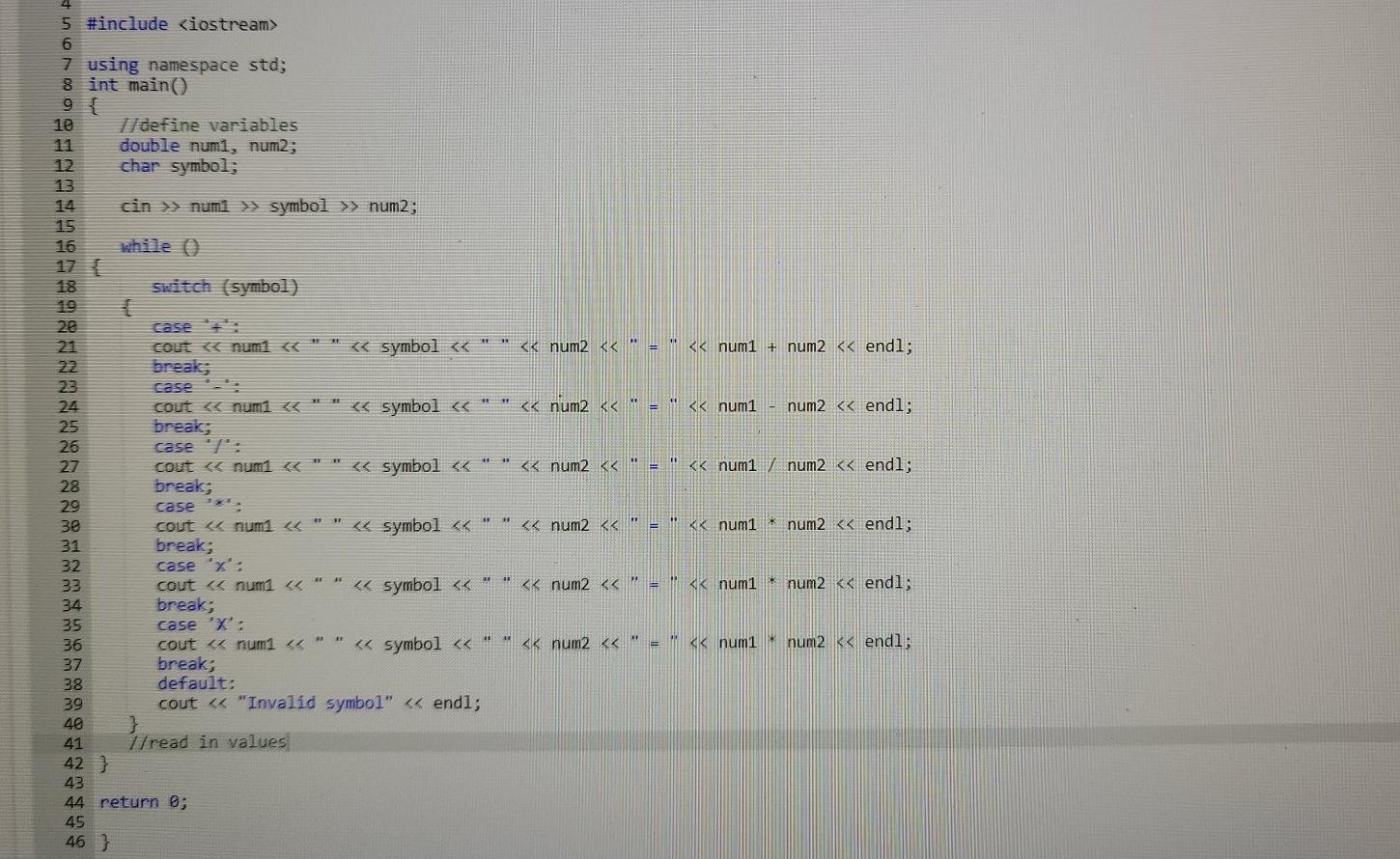 loop terminate the program. please help and zoom in if needed. In