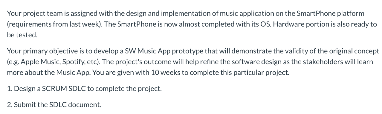 Your project team is assigned with the design and implementation of