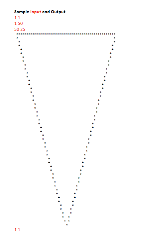 draws a user entered triangle on a 51x51 grid. The program should