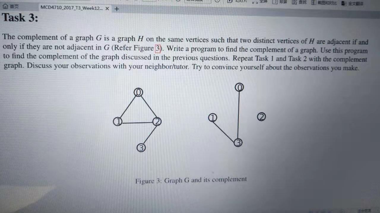 Pleas write a python program to find the complement of a graph,
