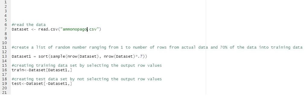 Here I am requested to split data into train and test then
