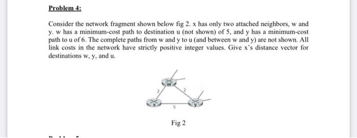  Problem 4: Consider the network fragment shown below fig 2 x