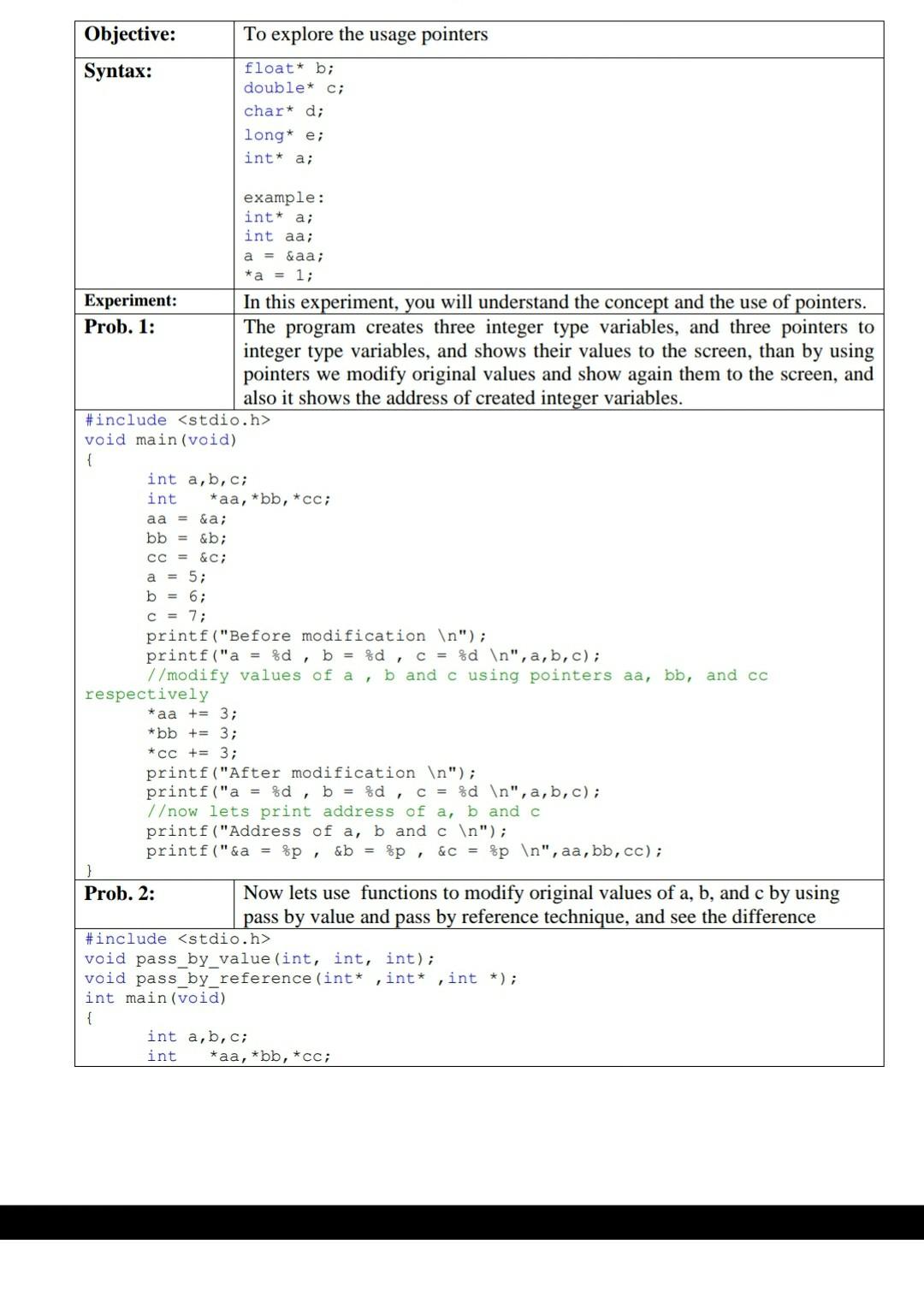 manner: 1. int array[8] should be replaced by the char array[] =