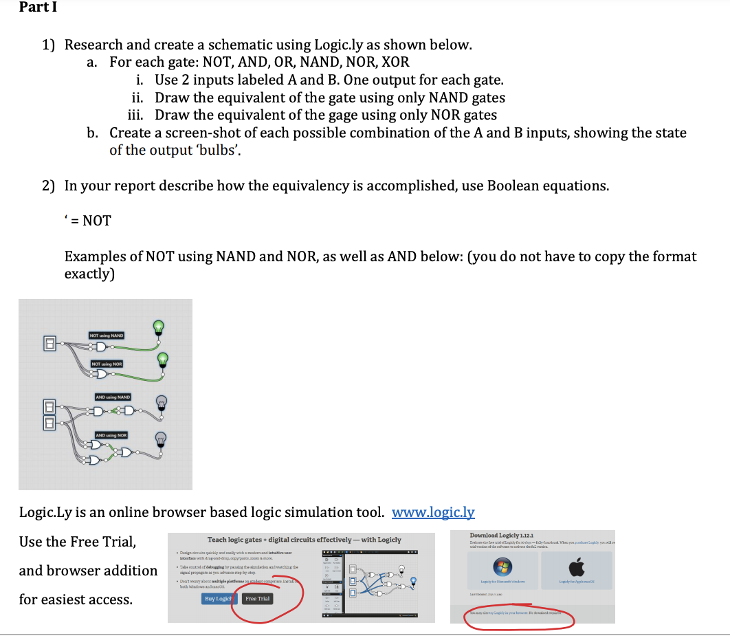  Part I 1) Research and create a schematic using Logic.ly as