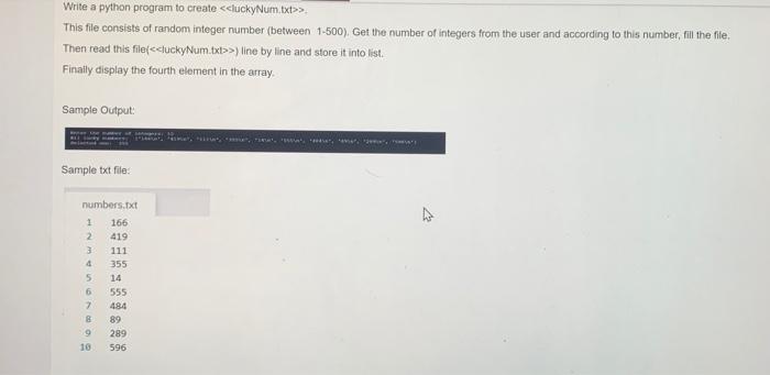 python Write a python program to create > This file consists of
