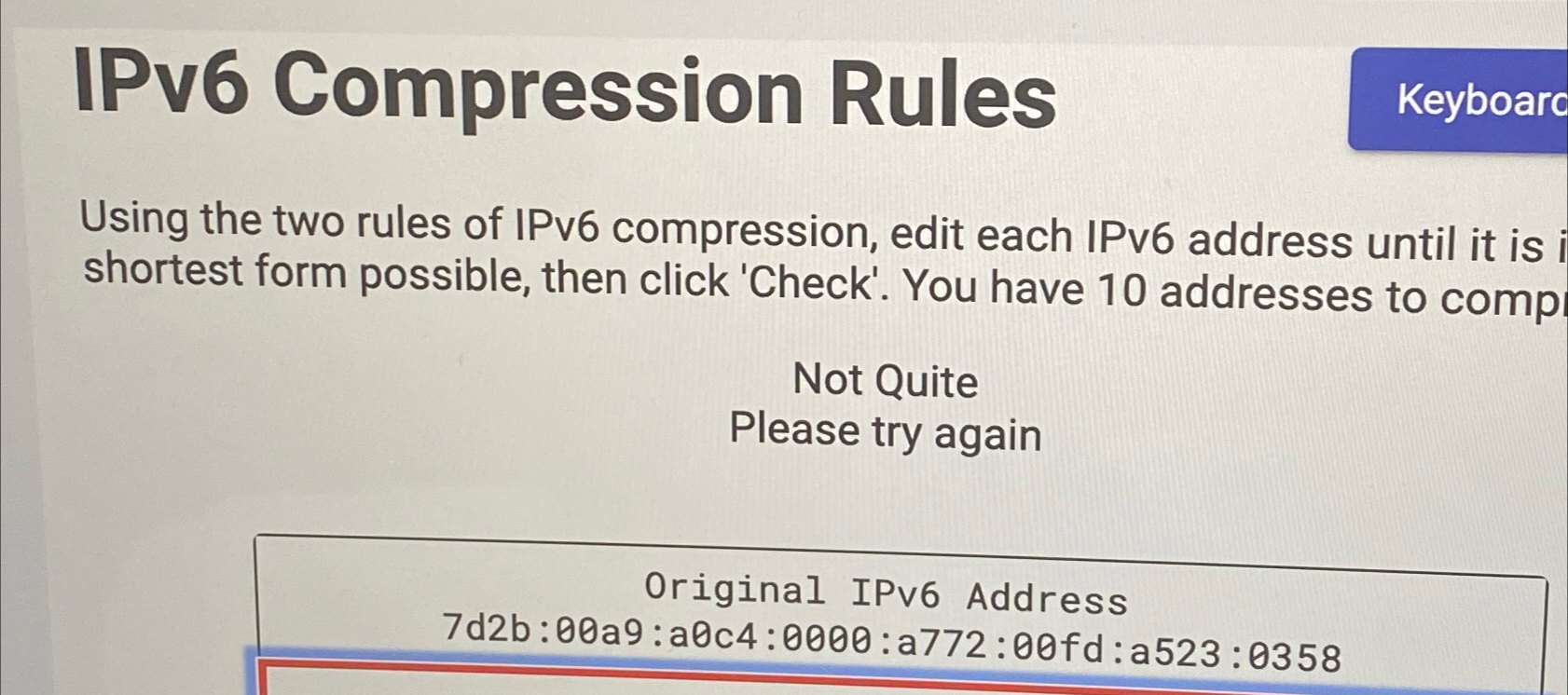  IPv6 Compression Rules Using the two rules of IPv6 compression, edit