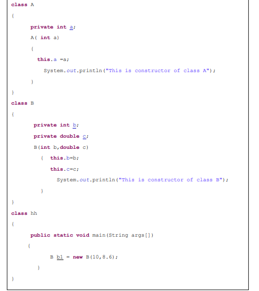 Inheritance. 2. Read the below code carefully, then answer next questions. class