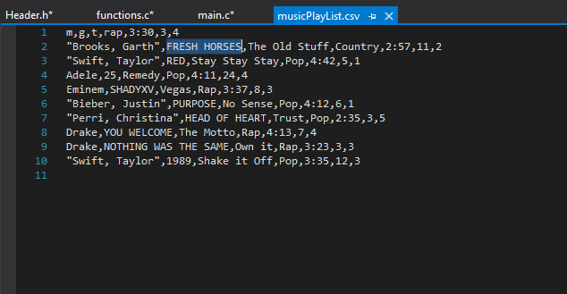 the song title and I would like to place that string value
