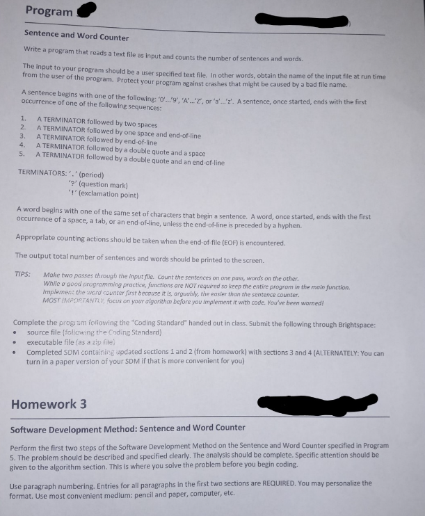  Use this Software Development Method format for homework#2 and coding part