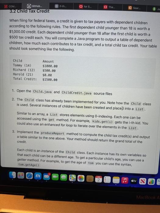  for S... The... C Sear N COM. GitHub 3.2 Child Tax