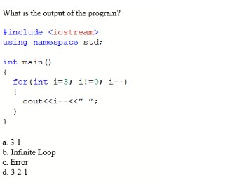 What is the output of the program? #include using namespace std: