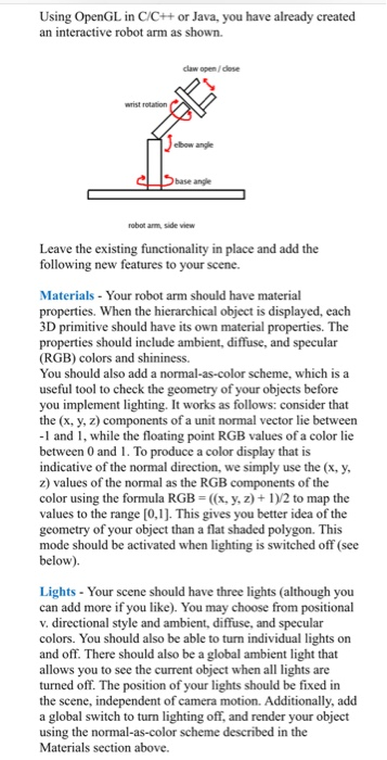  Using OpenGL in C/C++ or Java, you have already created an