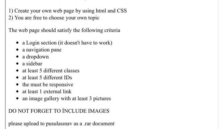 1) Create your own web page by using html and CSS