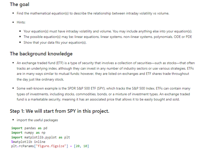  Step 1: We will start from SPY in this project. import