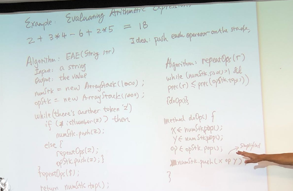 USE THE PICTURE NOTES TO MAKE THE PROGRAM. It should have Evaluate.java,