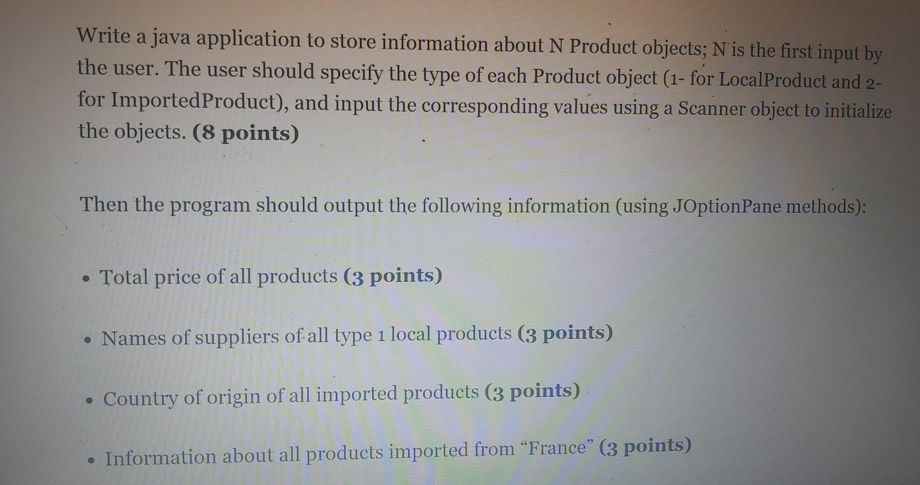 point) code: a String of characters (1 point) .name: a String of