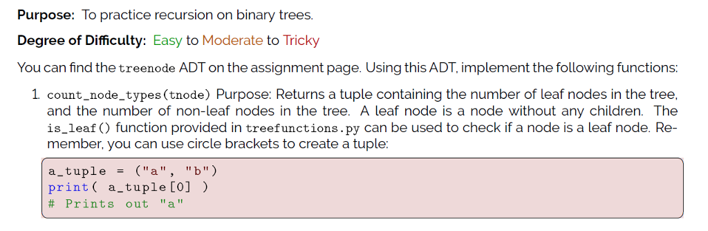 Python 3.x Binary Tree Recursion: Note: This question has been updated Treenode.py