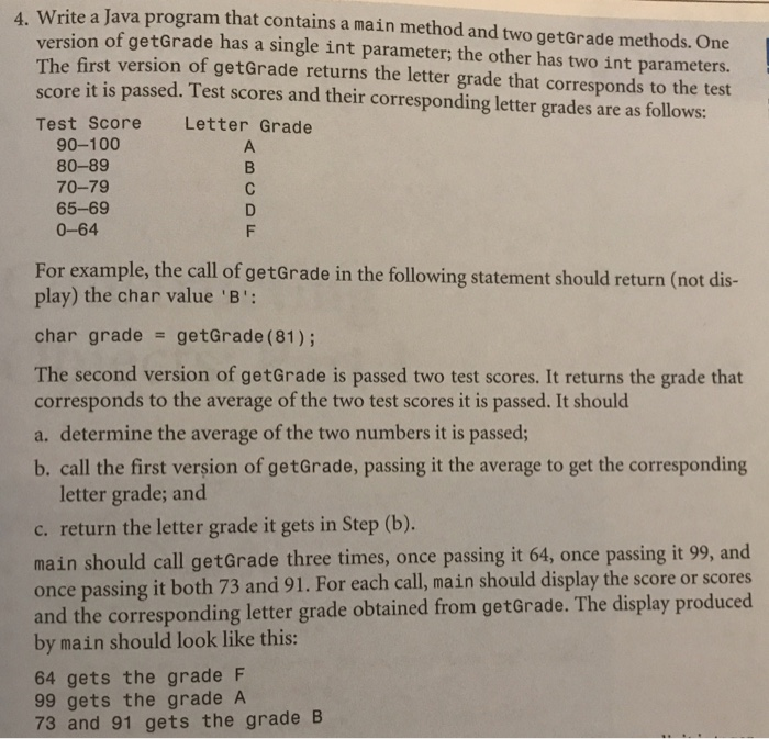  Using java language 4. Write a Java program that contains a
