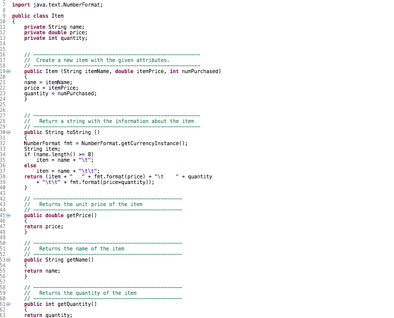 In this exercise you will implement a shopping cart using the ArrayList
