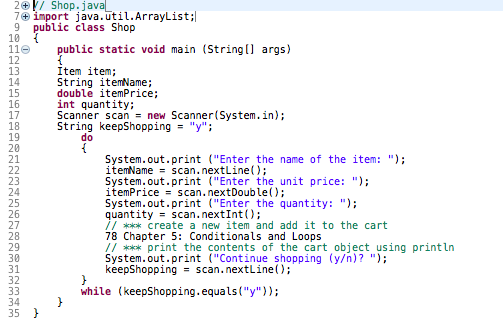 class. The file Item.java contains the definition of a class named Item
