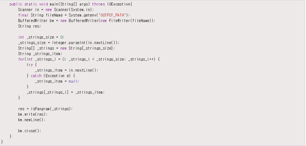 for programming contests, and she thinks that practicing typing pangrams is the