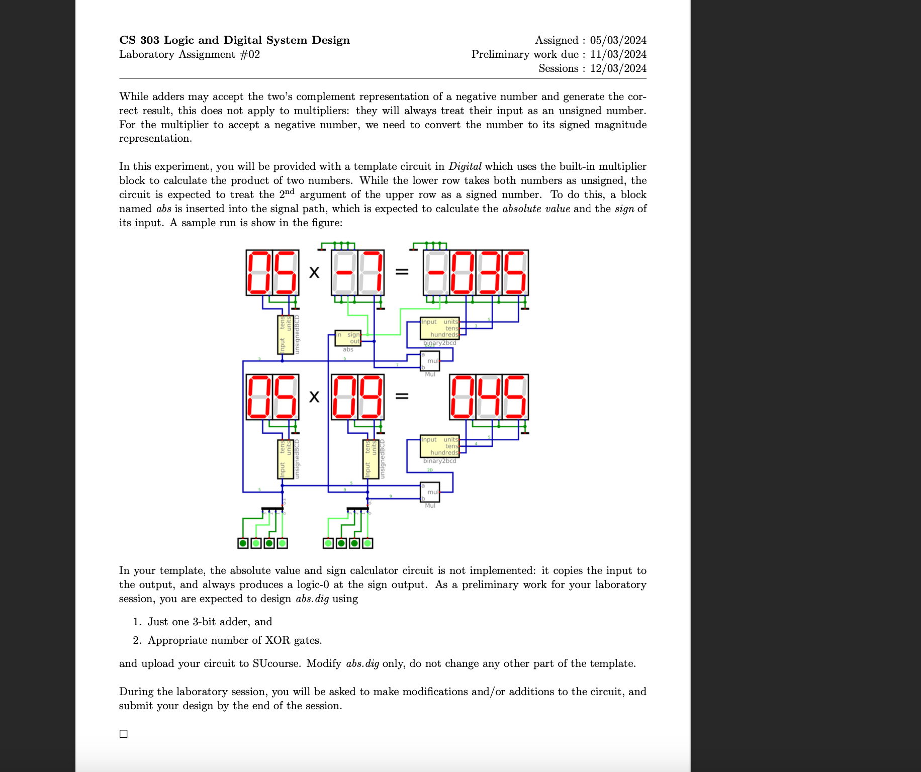  I need help with solving this question in a digital simulator: