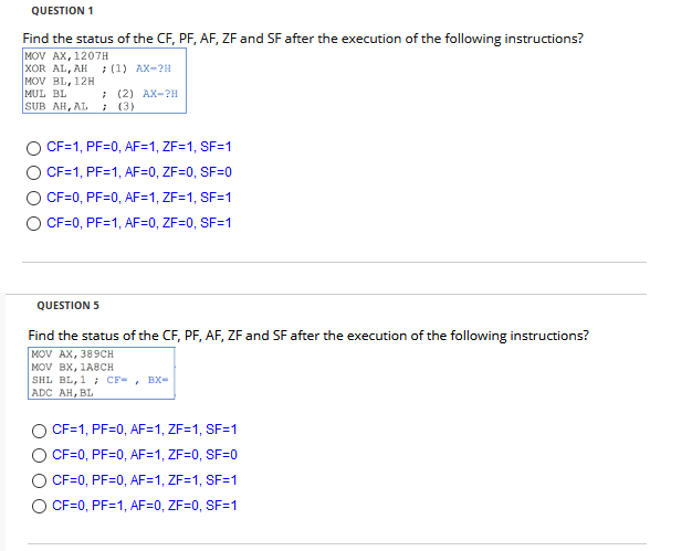 please answer these two ASAP! QUESTION 1 Find the status of